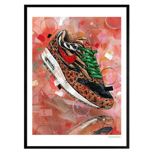 Nike Air Max 1 Animal pack 2.0 estampado 50x70 cm - enmarcado y firmado