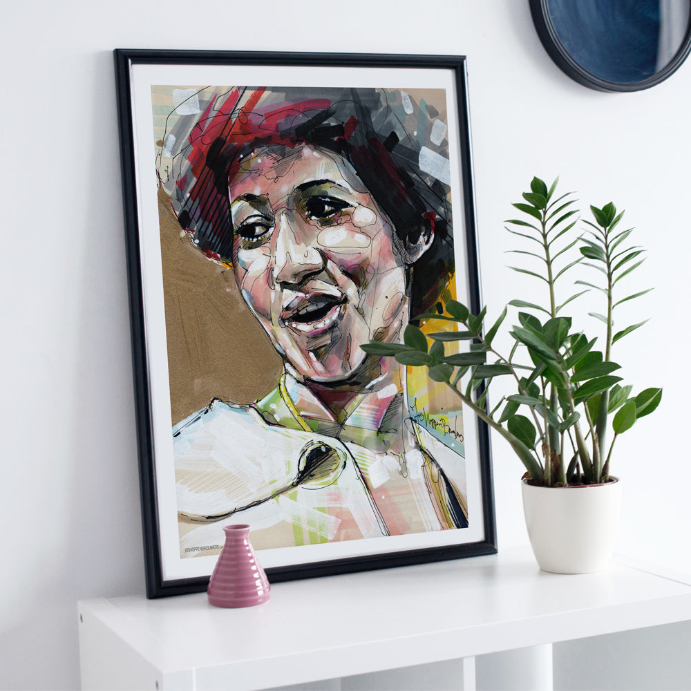 Aretha Franklin estampado 50x70 cm