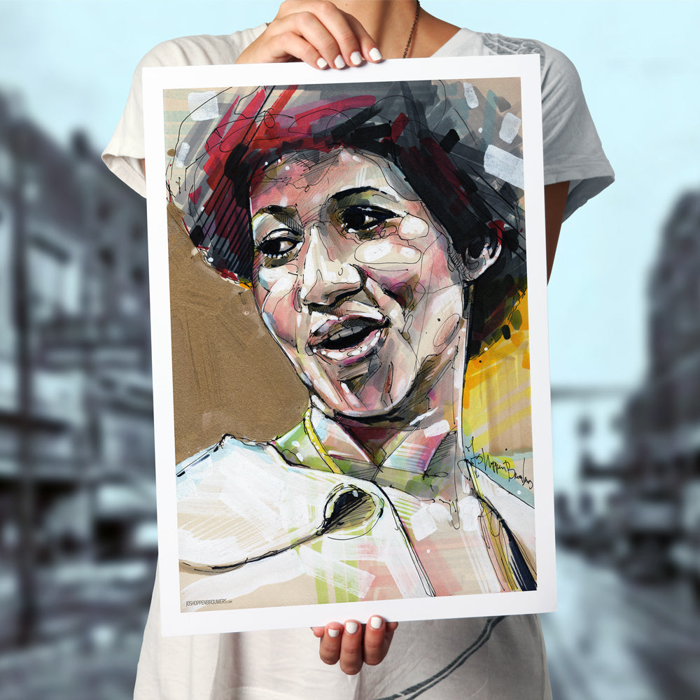 Aretha Franklin estampado 50x70 cm