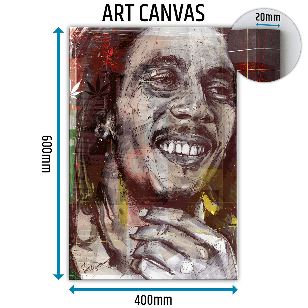 Bob Marley 01 Leinwand 40x60 cm