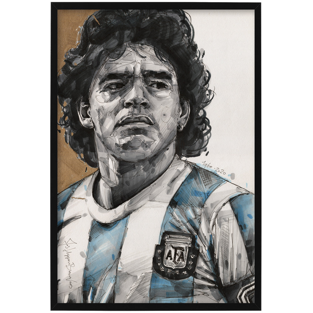 Diego Maradona Malerei 28x42 cm