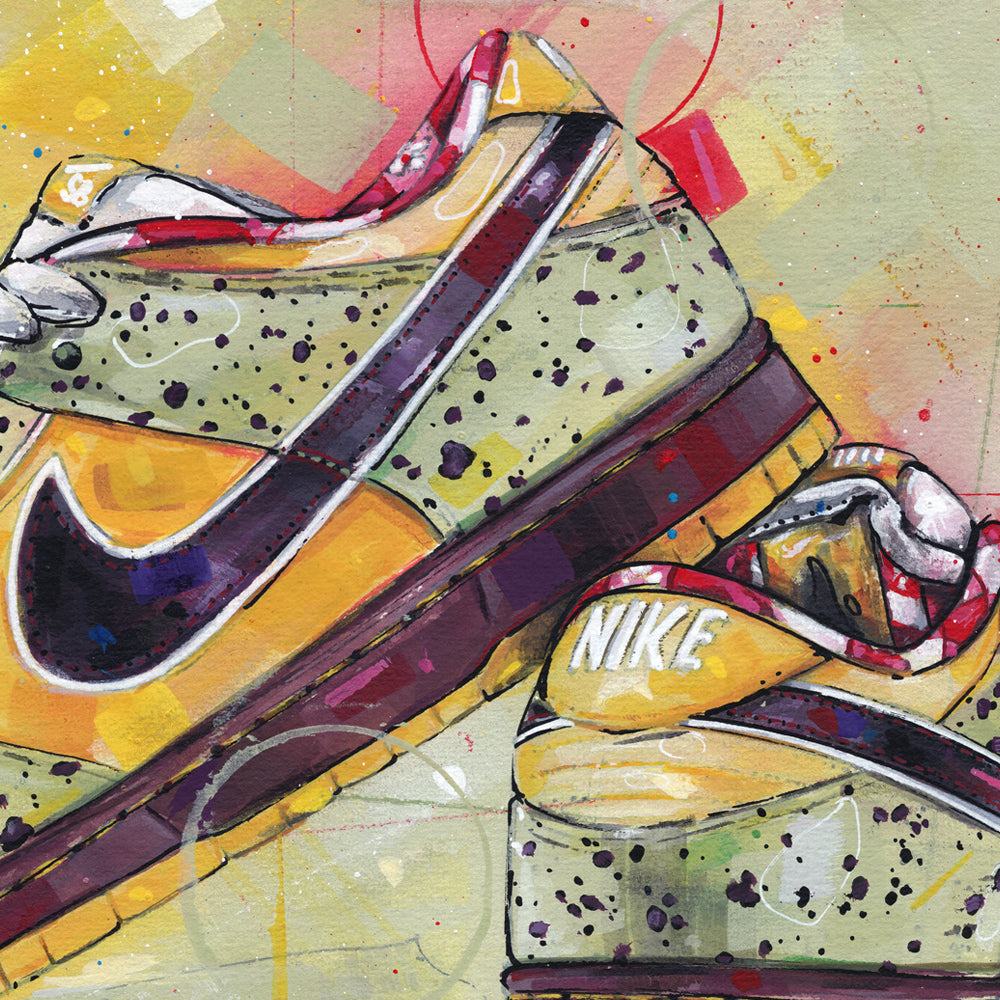 Nike Dunk low SB yellow lobster print 70x50 cm