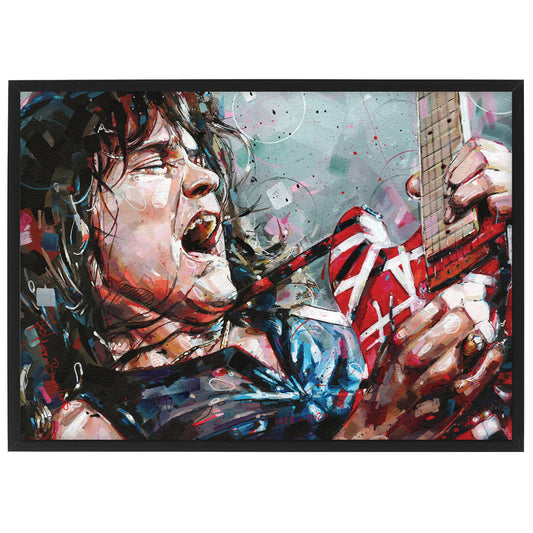 Eddie van Halen estampado 42x29,7 cm (A3) - enmarcado y firmado