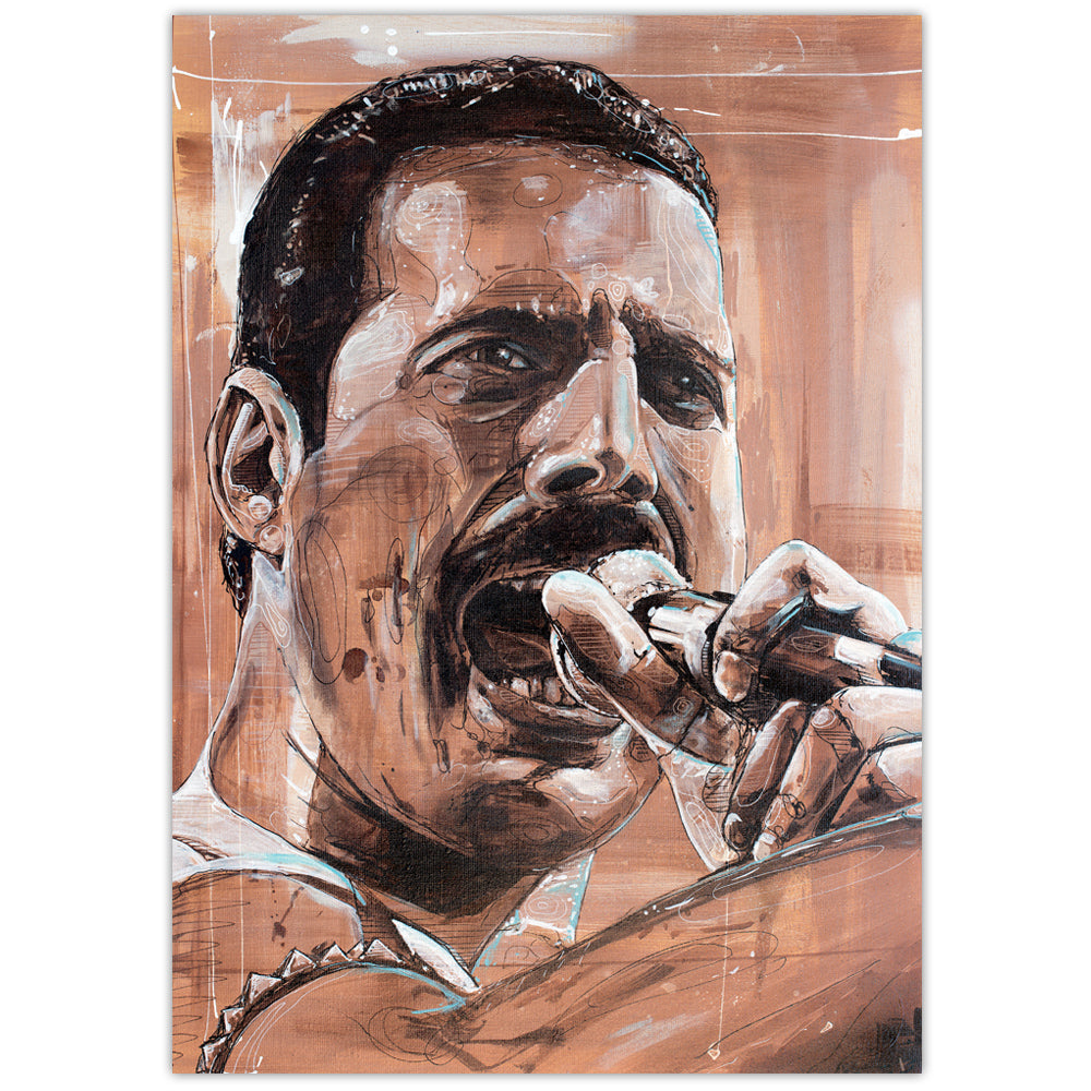 Freddie Mercury 03 Druck 29,7x42 cm (A3) - gerahmt und signiert