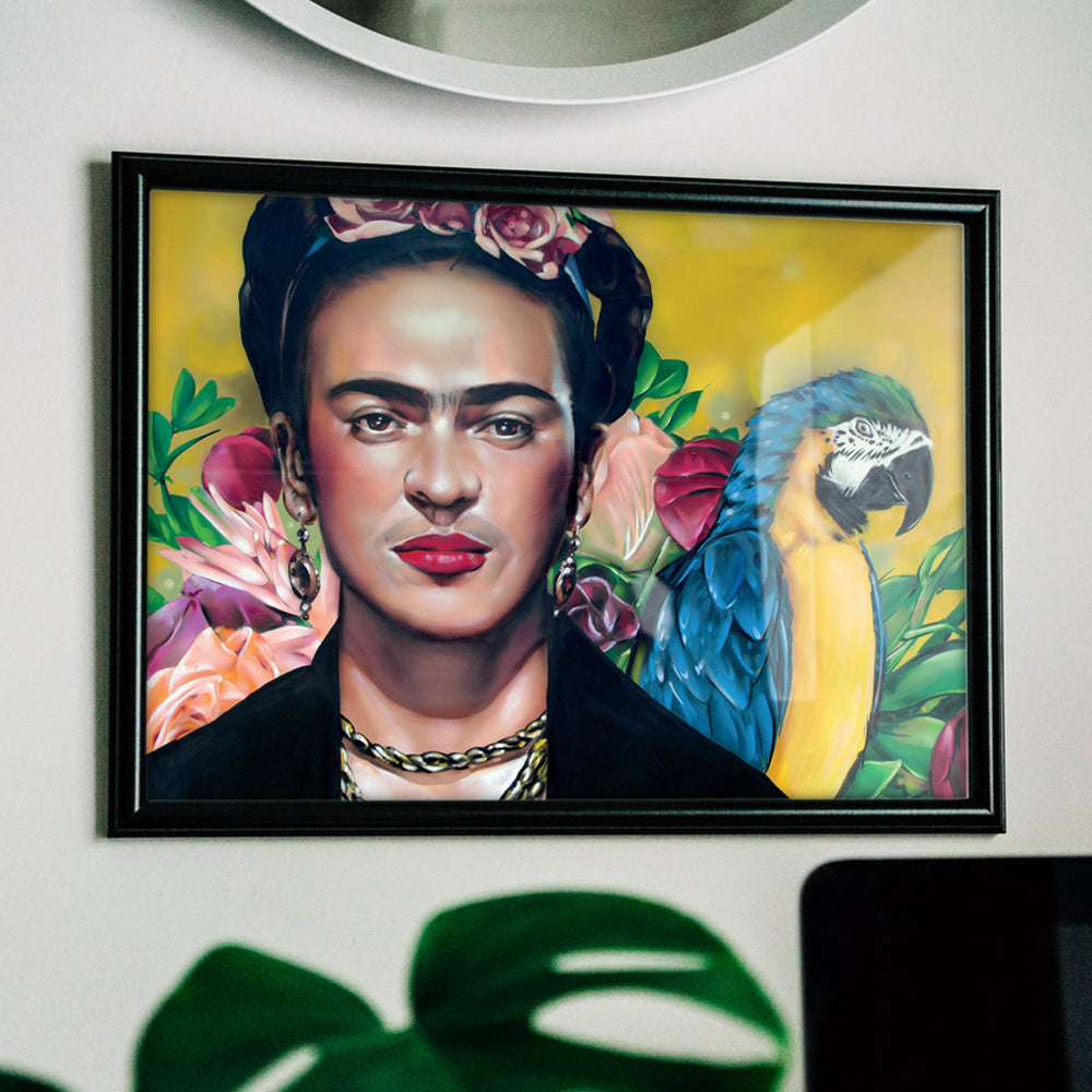 Frida Kahlo Druck 42x29,7 cm (A3) - gerahmt und signiert