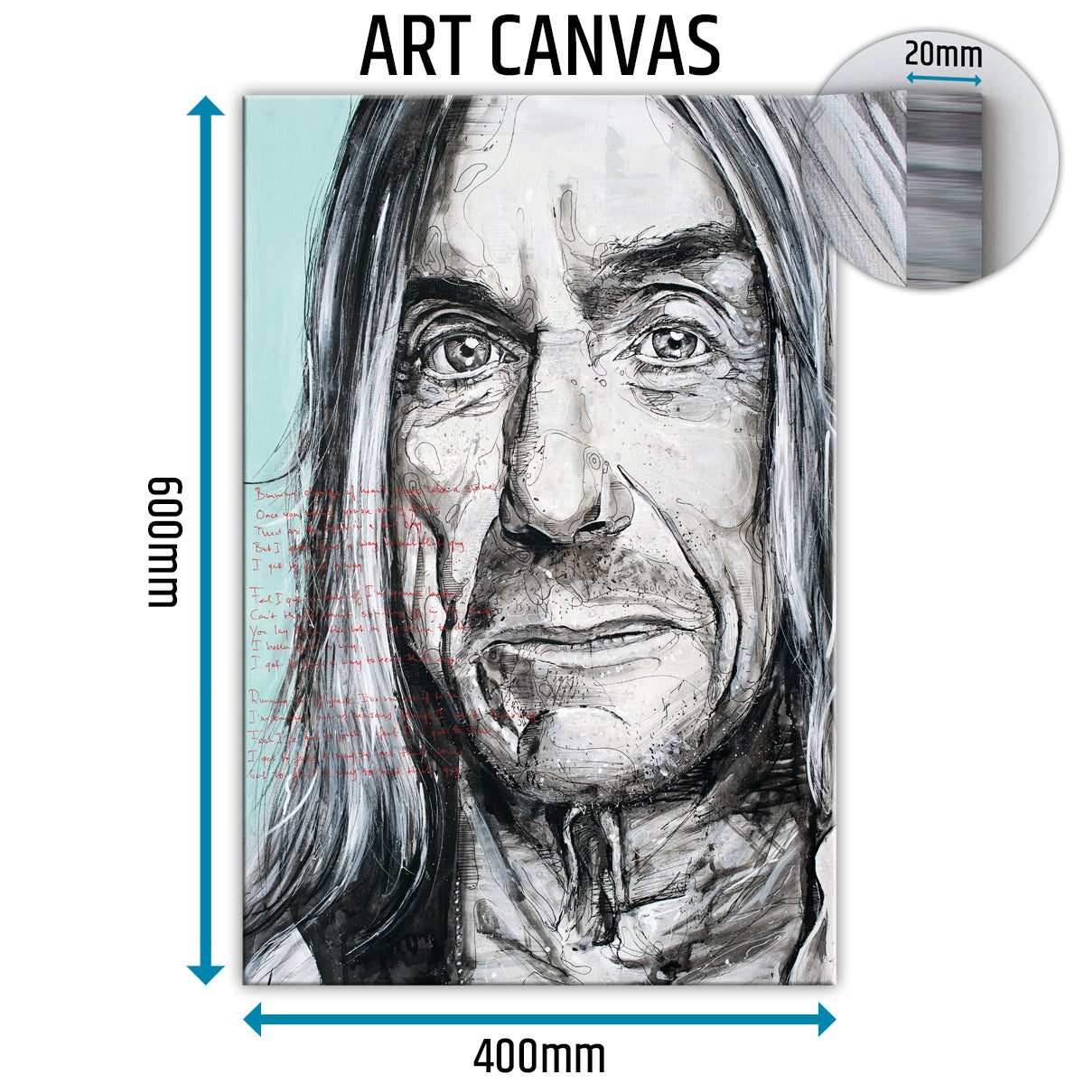 Iggy Pop canvas 40x60 cm