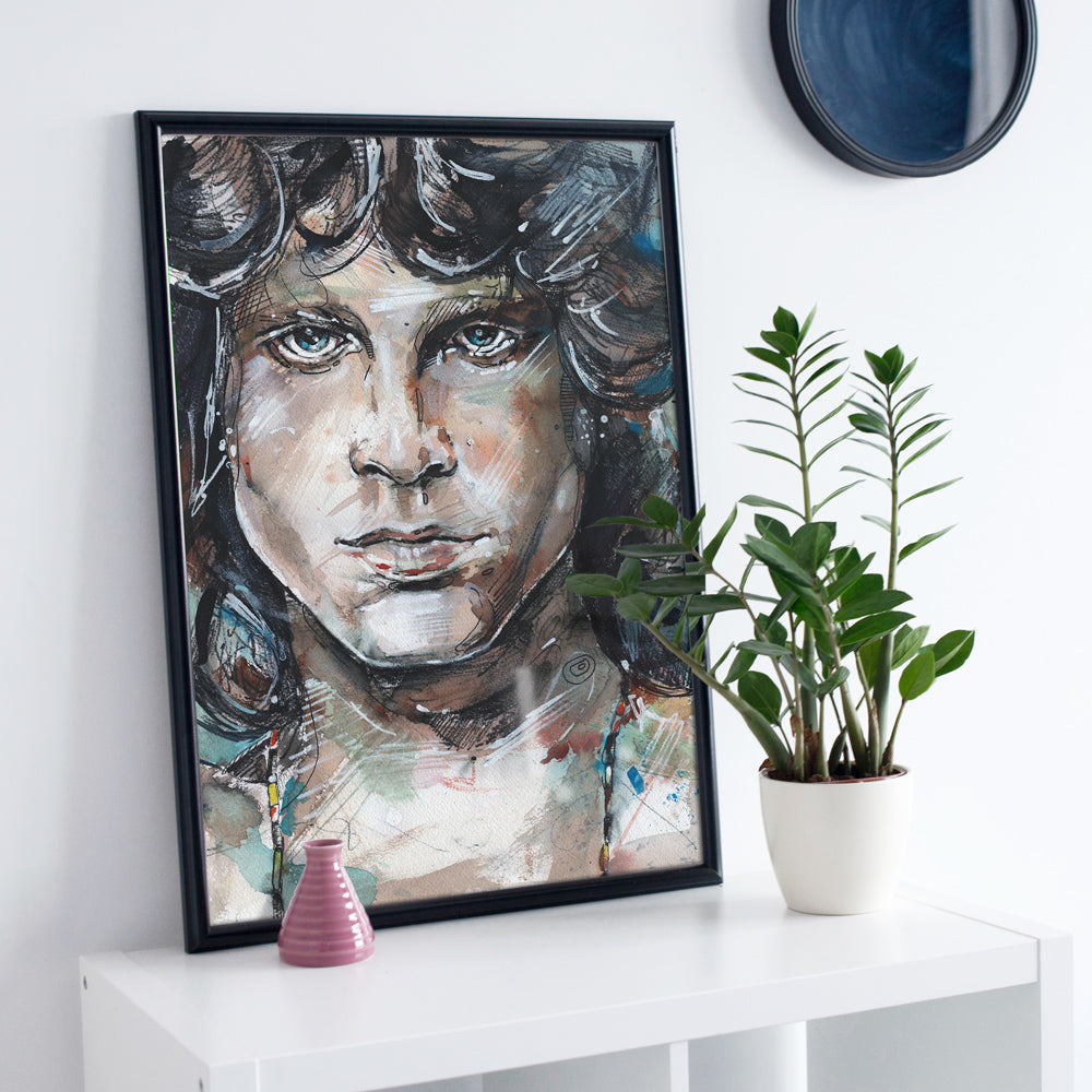 Jim Morrison schilderij 29,7x42 cm