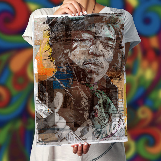 Jimi Hendrix 02 estampado 50x70 cm