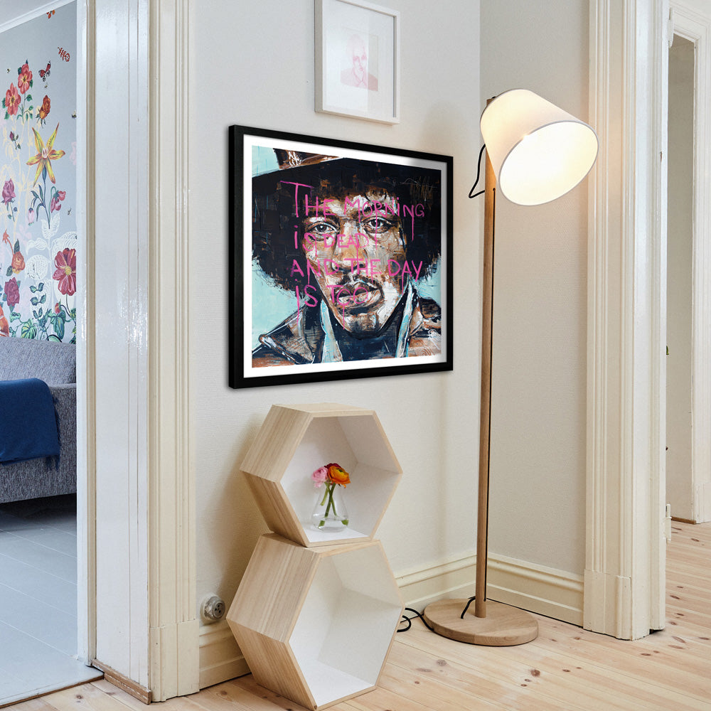 Jimi Hendrix Malerei 80x80 cm