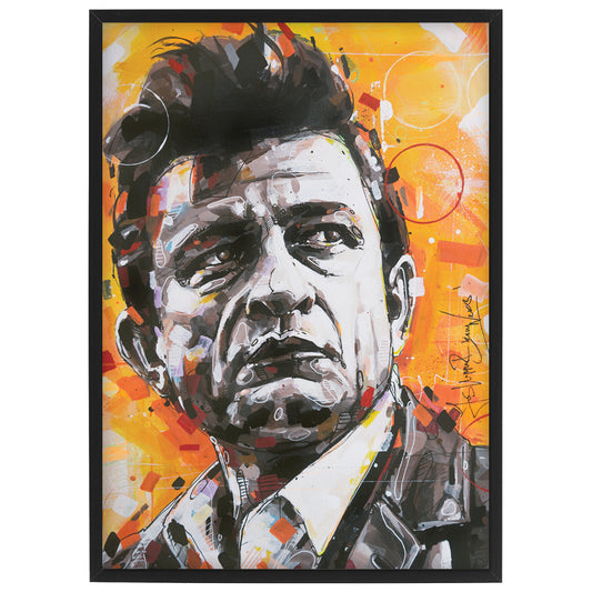 Johnny Cash 02 estampado 29,7x42 cm (A3) - enmarcado y firmado