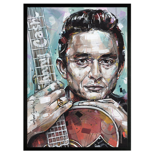 Johnny Cash schilderij 30x40 cm