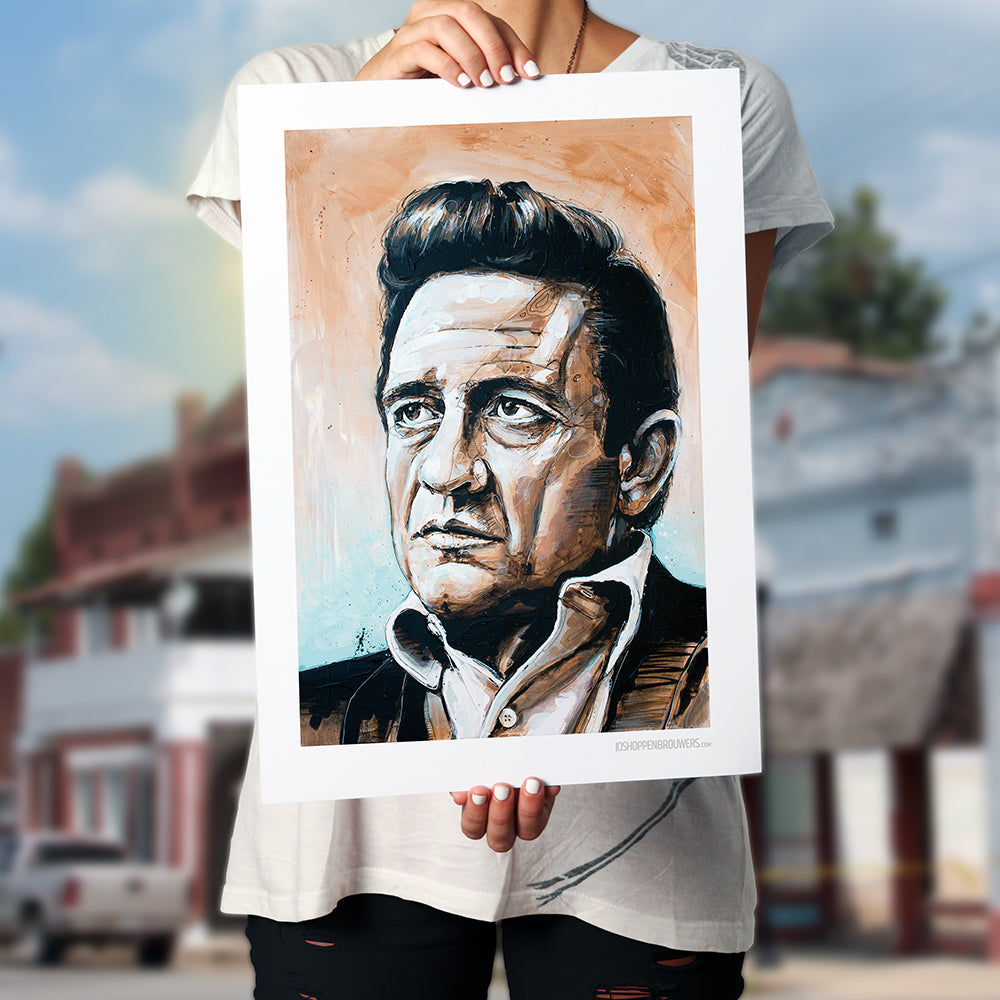 Johnny Cash 01 imprimé 50x70 cm