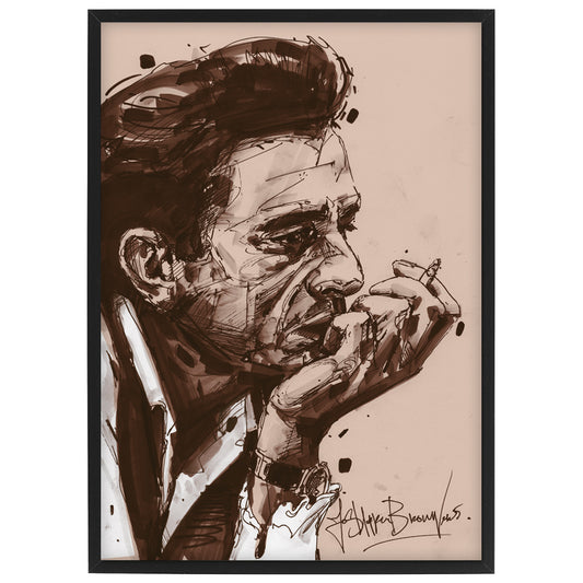 Johnny Cash 05 Druck 29,7x42 cm (A3) - gerahmt und signiert