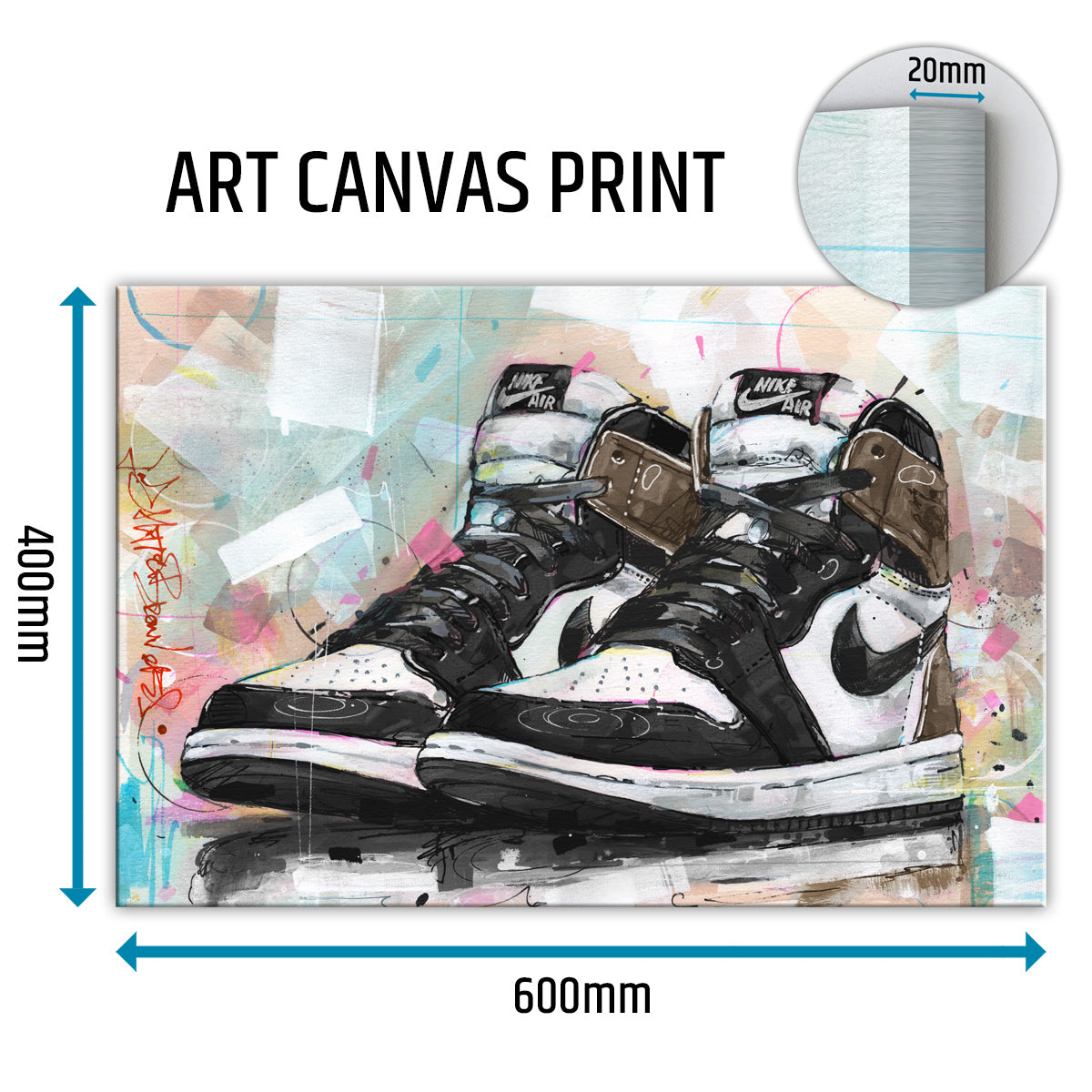 Nike Air Jordan 1 retro high dark mocha canvas 60x40 cm