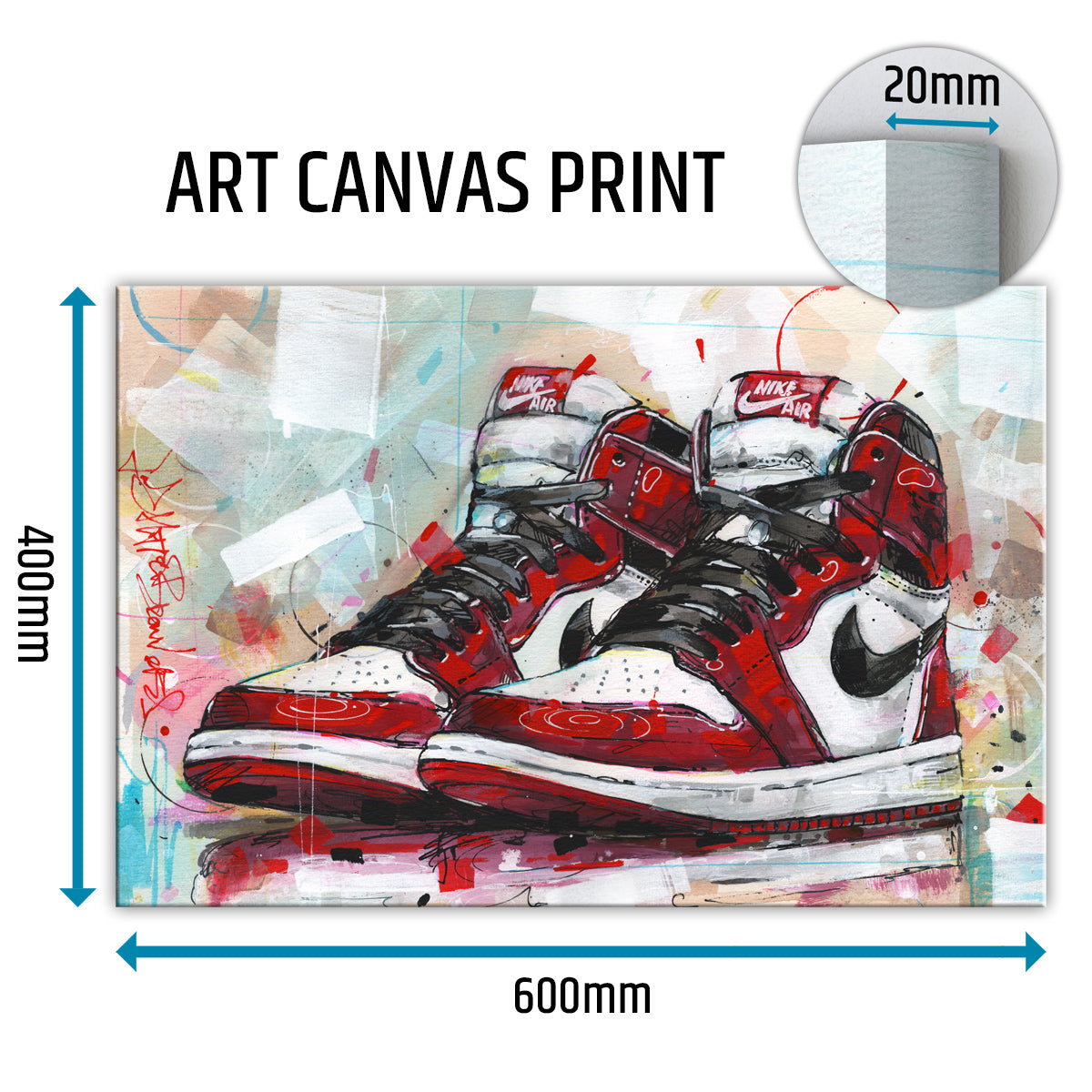 Nike Air Jordan 1 retro high Chicago lienzo 60x40 cm