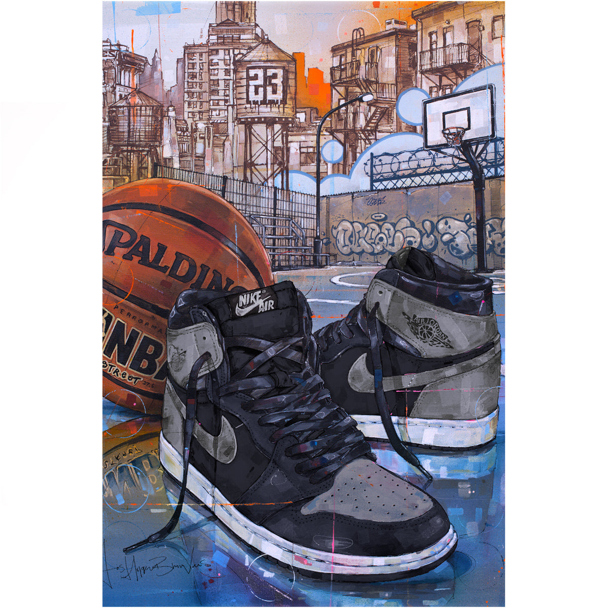 Nike Air Jordan 1 basketball shadow 1.0 Leinwand 40x60 cm