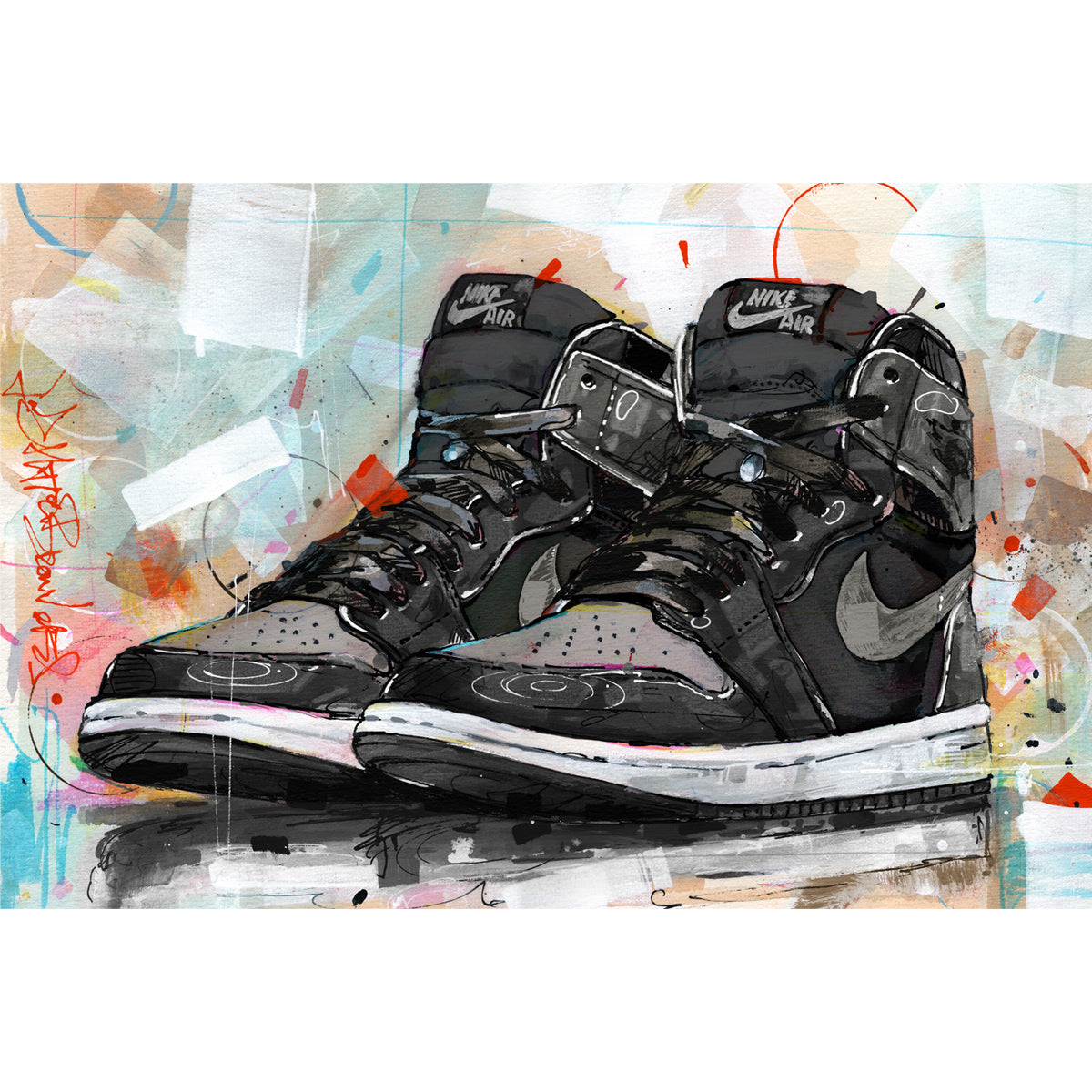 Nike Air Jordan 1 retro high shadow 1.0 Leinwand 60x40 cm