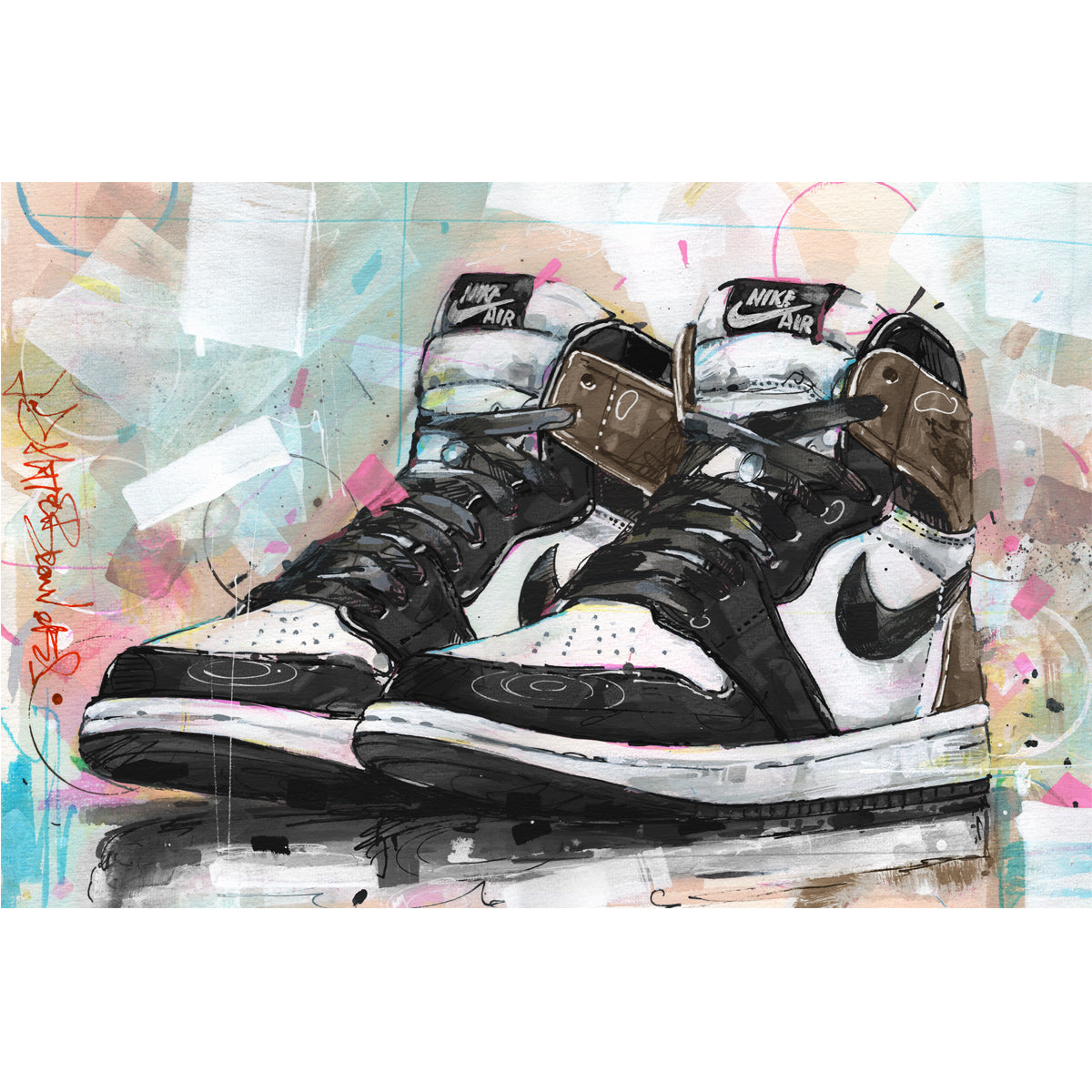 Nike Air Jordan 1 retro high dark mocha Leinwand 60x40 cm