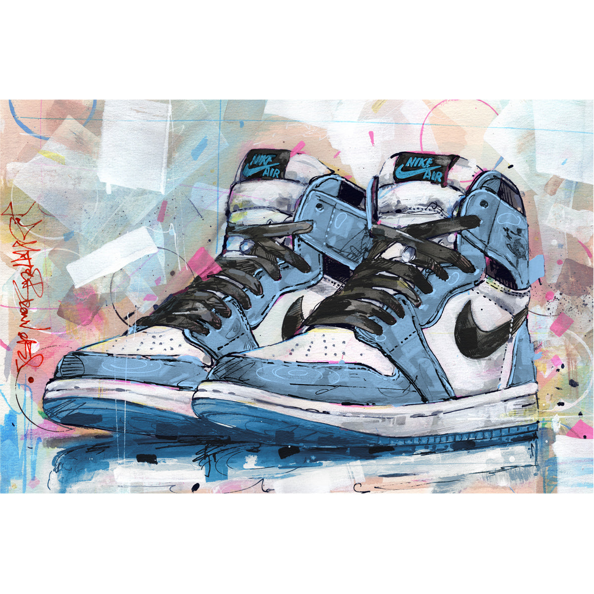 Nike Air Jordan 1 retro high university blue canvas 60x40 cm