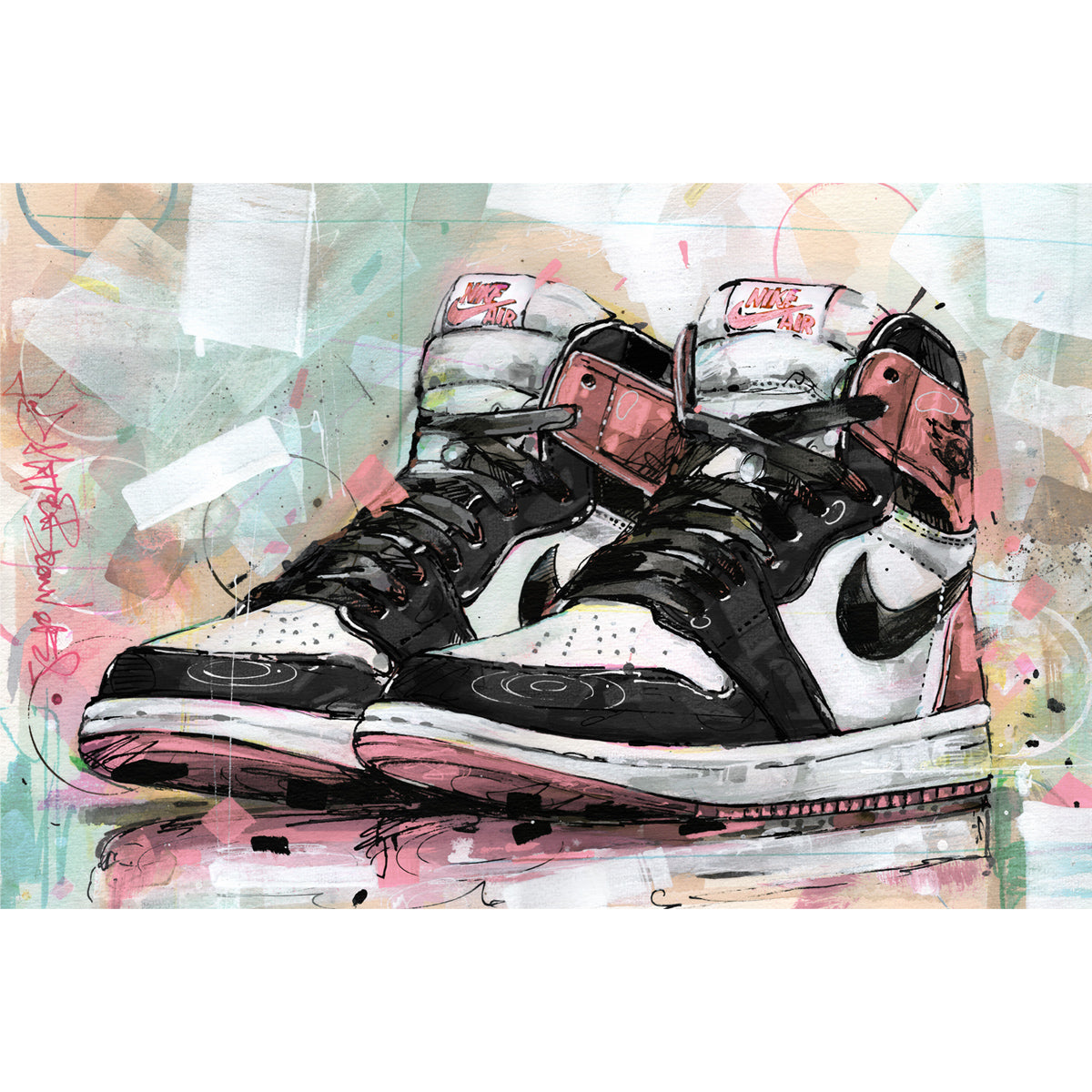 Nike Air Jordan 1 retro high rust pink canvas 60x40 cm