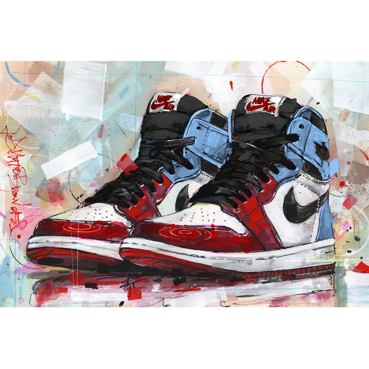 Nike Air Jordan 1 retro high fearless Chicago lienzo 60x40 cm