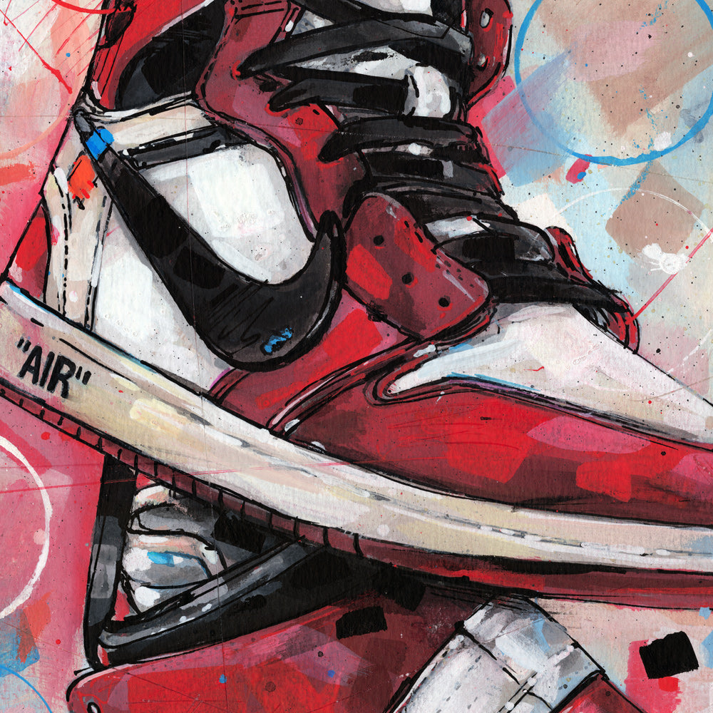 Nike Air Jordan 1 Off White Chicago imprimé 50x70 cm - encadré et signé