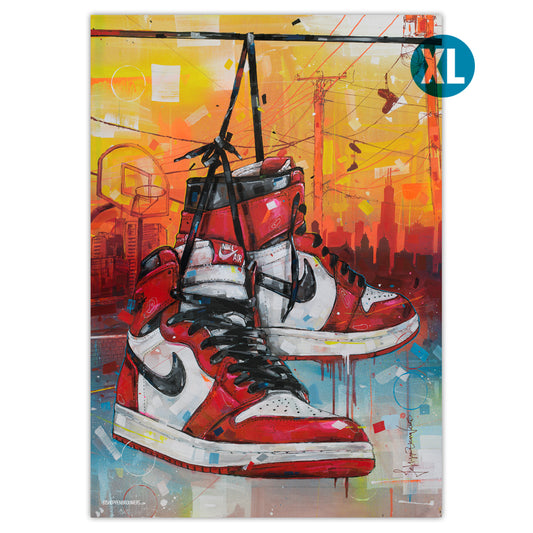 Nike Air Jordan 1 powerlines Chicago print 70x100 cm