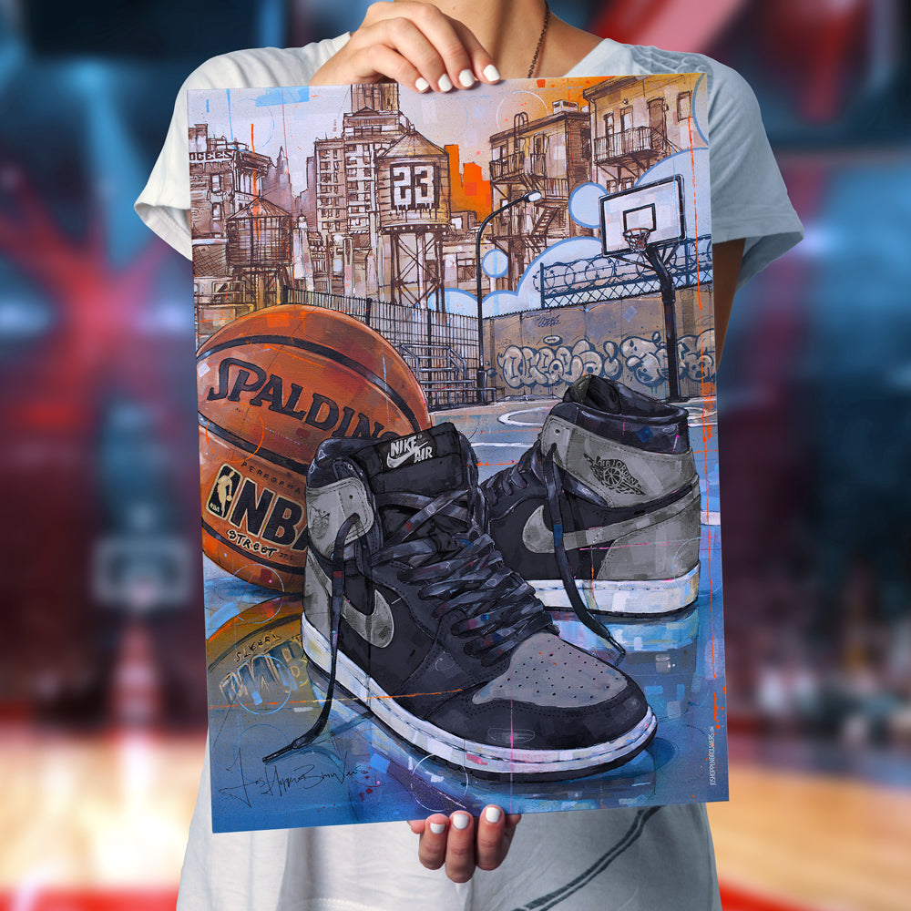 Nike Air Jordan 1 basketball shadow 1.0 imprimé 50x70 cm