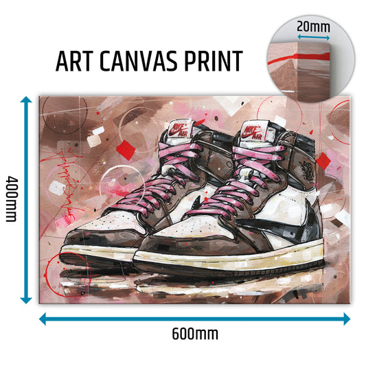 Nike Air Jordan 1 high - pink laces toile 60x40 cm