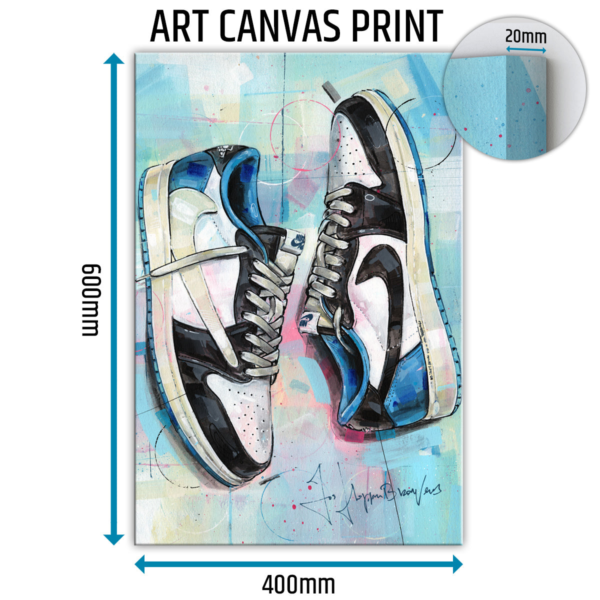 Nike Air Jordan 1 fragment low canvas 40x60 cm