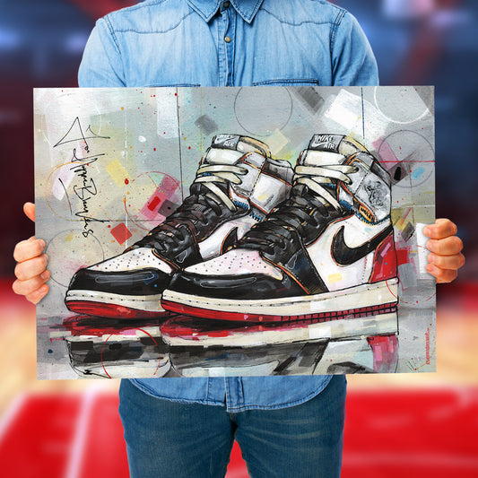 Nike Air Jordan 1 Union LA black toe print 70x50 cm