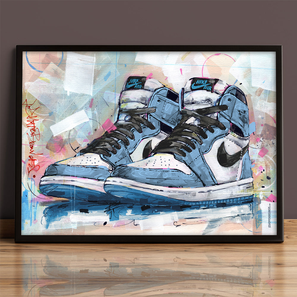 Nike Air Jordan 1 retro high university blue imprimé 70x50 cm