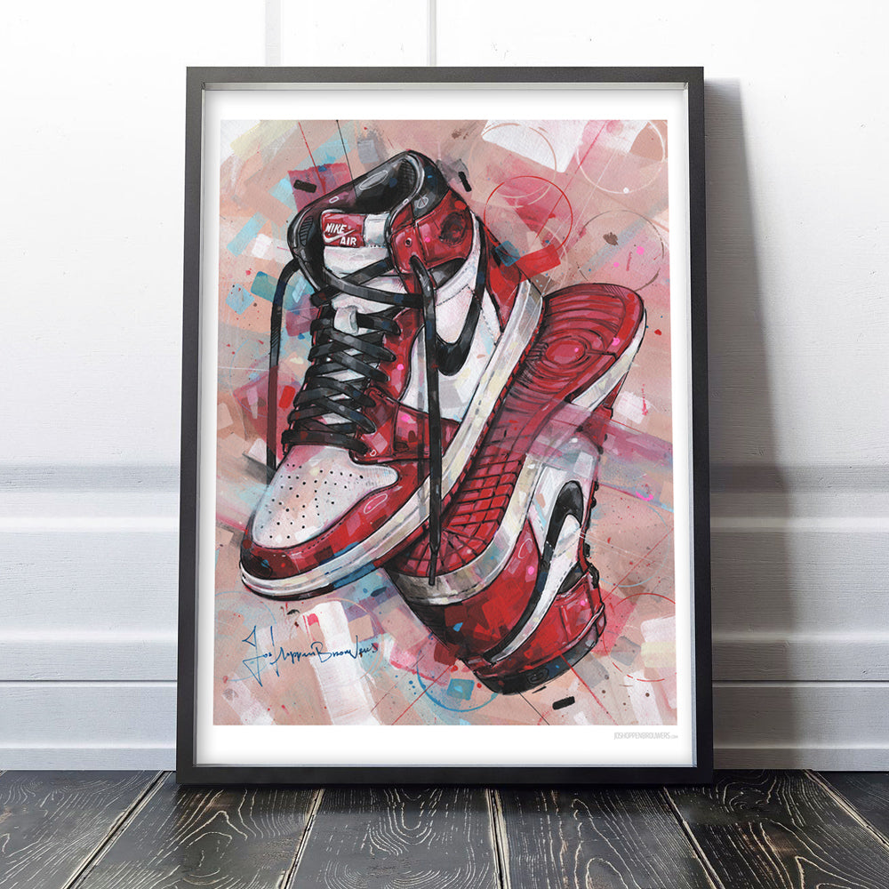 Nike Air Jordan 1 upside down Chicago print 50x70 cm