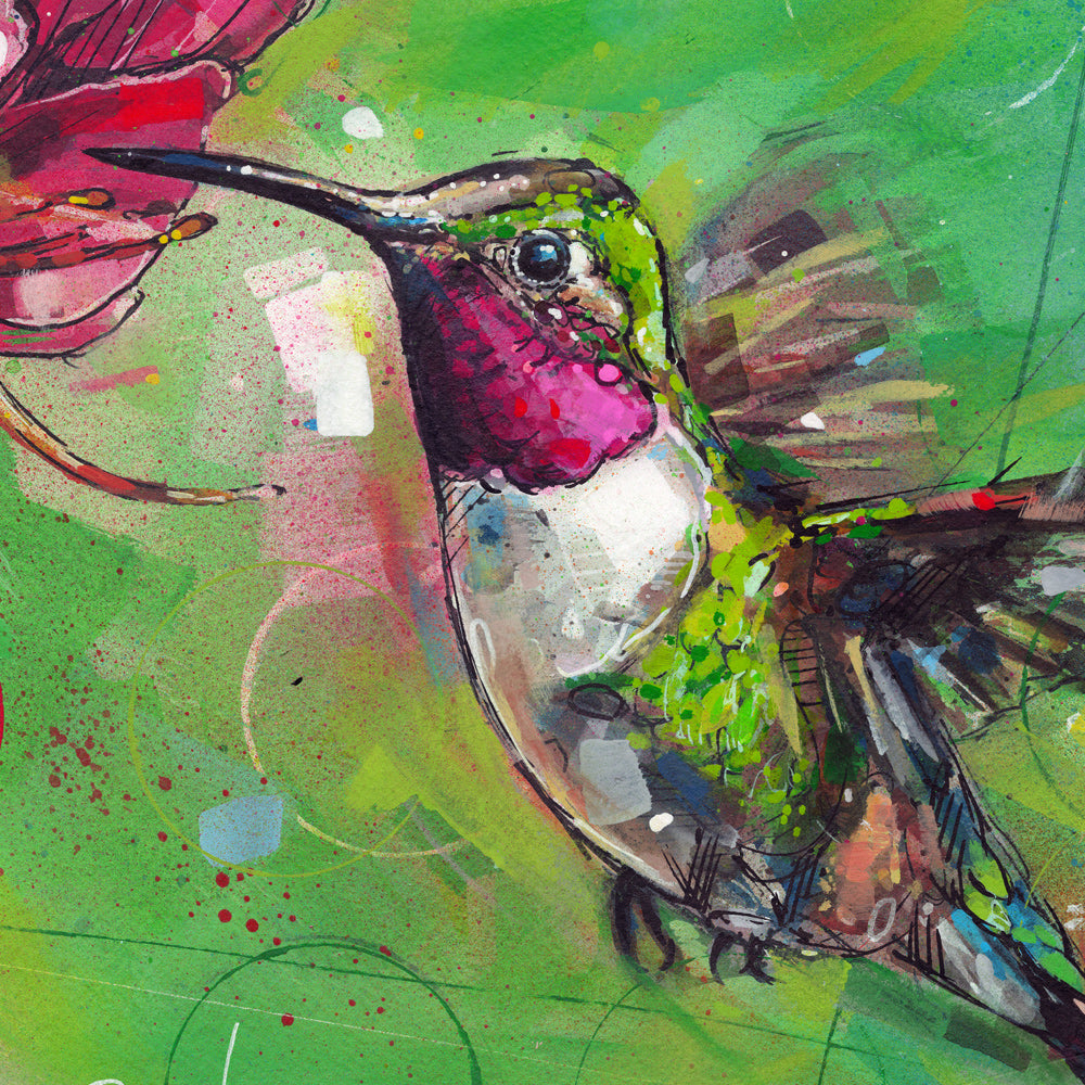 Colibrí pintura 40x30 cm (VENDIDO)