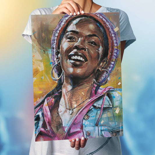 Lauryn Hill full colour estampado 50x70 cm