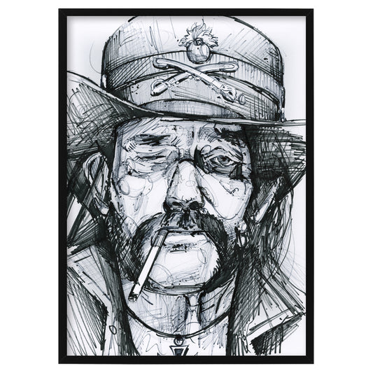 Lemmy Kilmister, Motörhead schilderij 21x29,7 cm