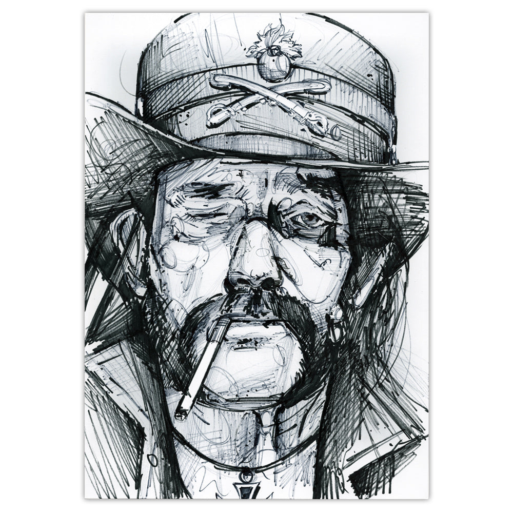 Lemmy Kilmister, Motörhead Malerei 21x29,7 cm