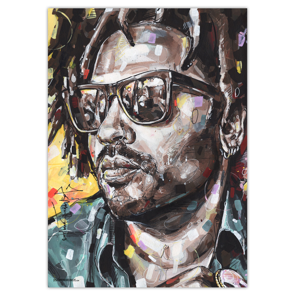 Lenny Kravitz full colour Druck 50x70 cm