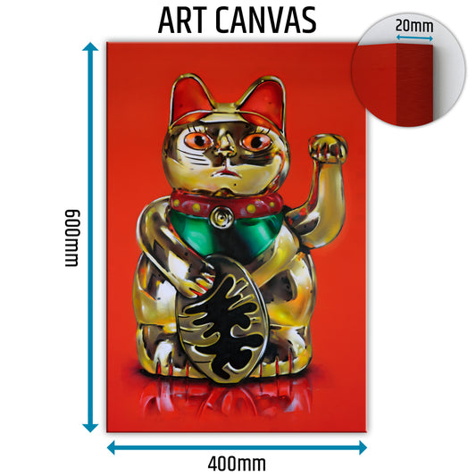 Maneki Neko toile 40x60 cm