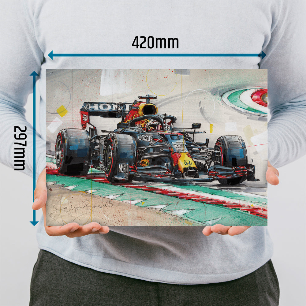 Verstappen coche de carreras estampado 42x29,7 cm (A3)