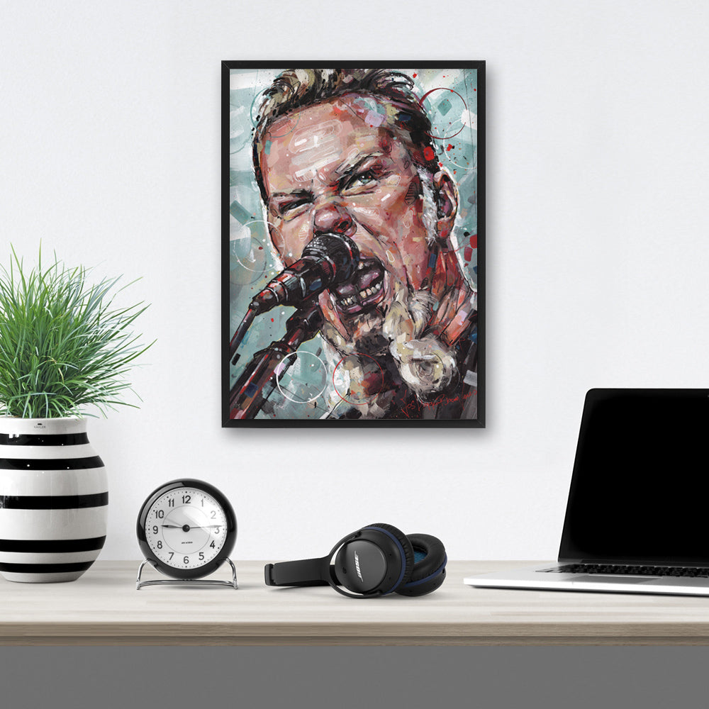 James Hetfield print 29,7x42 cm (A3) - ingelijst & gesigneerd