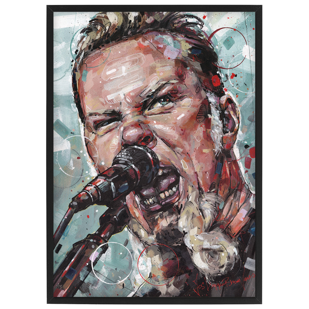 James Hetfield print 29,7x42 cm (A3) - ingelijst & gesigneerd