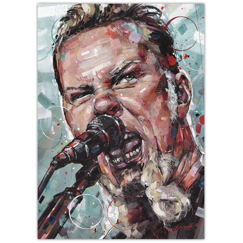 James Hetfield estampado 29,7x42 cm (A3) - enmarcado y firmado