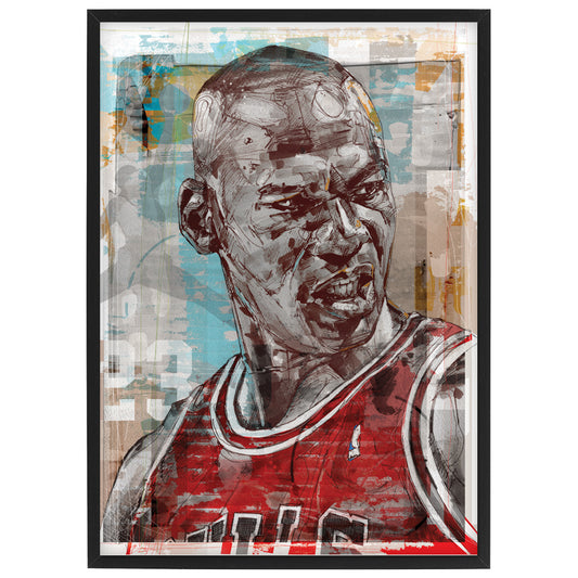 Michael Jordan 01 imprimé 29,7x42 cm (A3) - encadré et signé