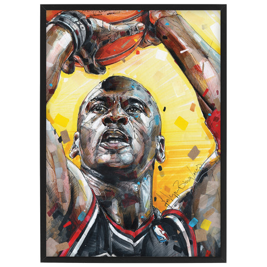 Michael Jordan 03 estampado 29,7x42 cm (A3) - enmarcado y firmado