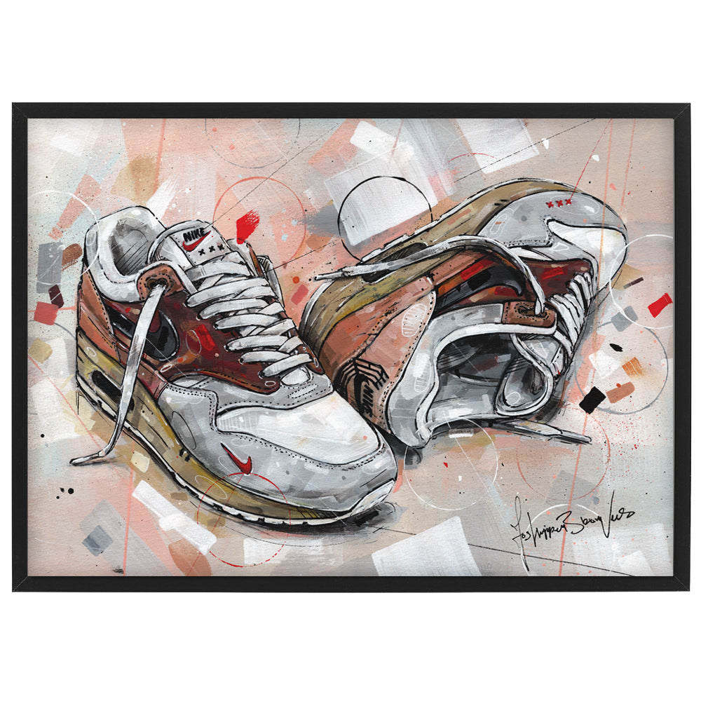 Nike Air Max 1 Amsterdam print 42x29,7 cm (A3) - framed & signed