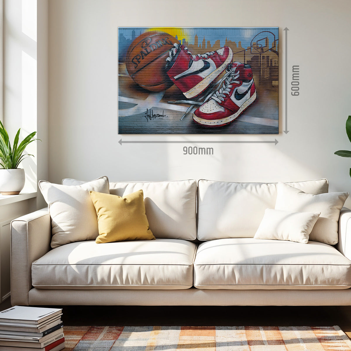 Nike Air Jordan 1 basketball graffiti Chicago lienzo