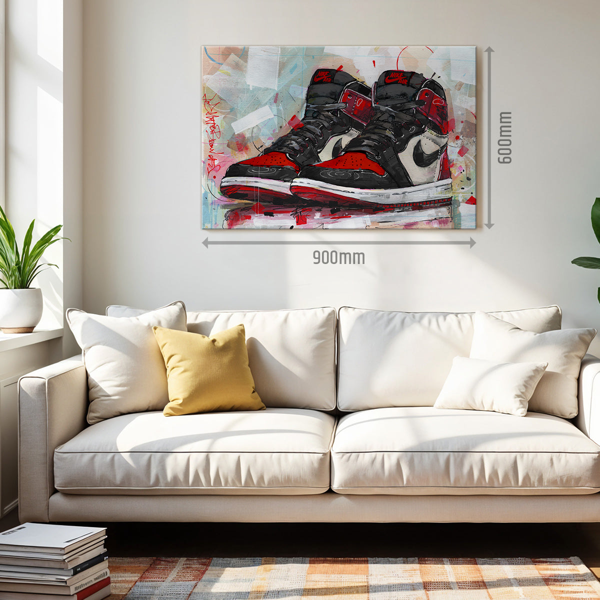 Nike Air Jordan 1 retro high bred toe Leinwand