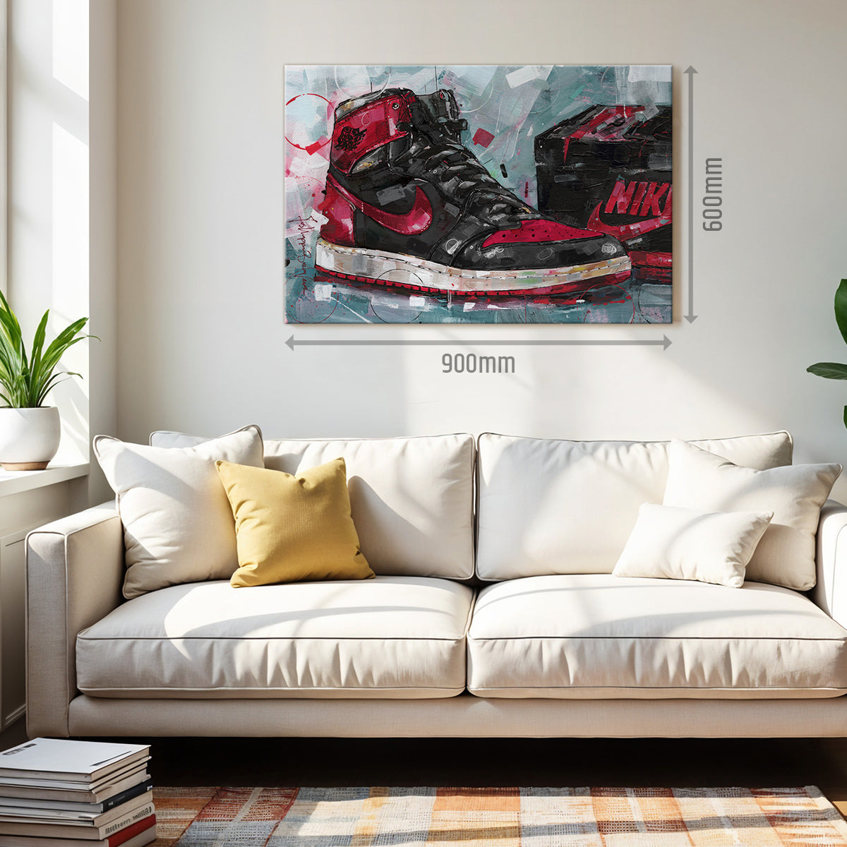 Nike Air Jordan 1 shoebox banned bred lienzo