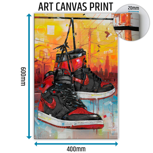 Nike Air Jordan 1 powerlines banned bred Leinwand 40x60 cm